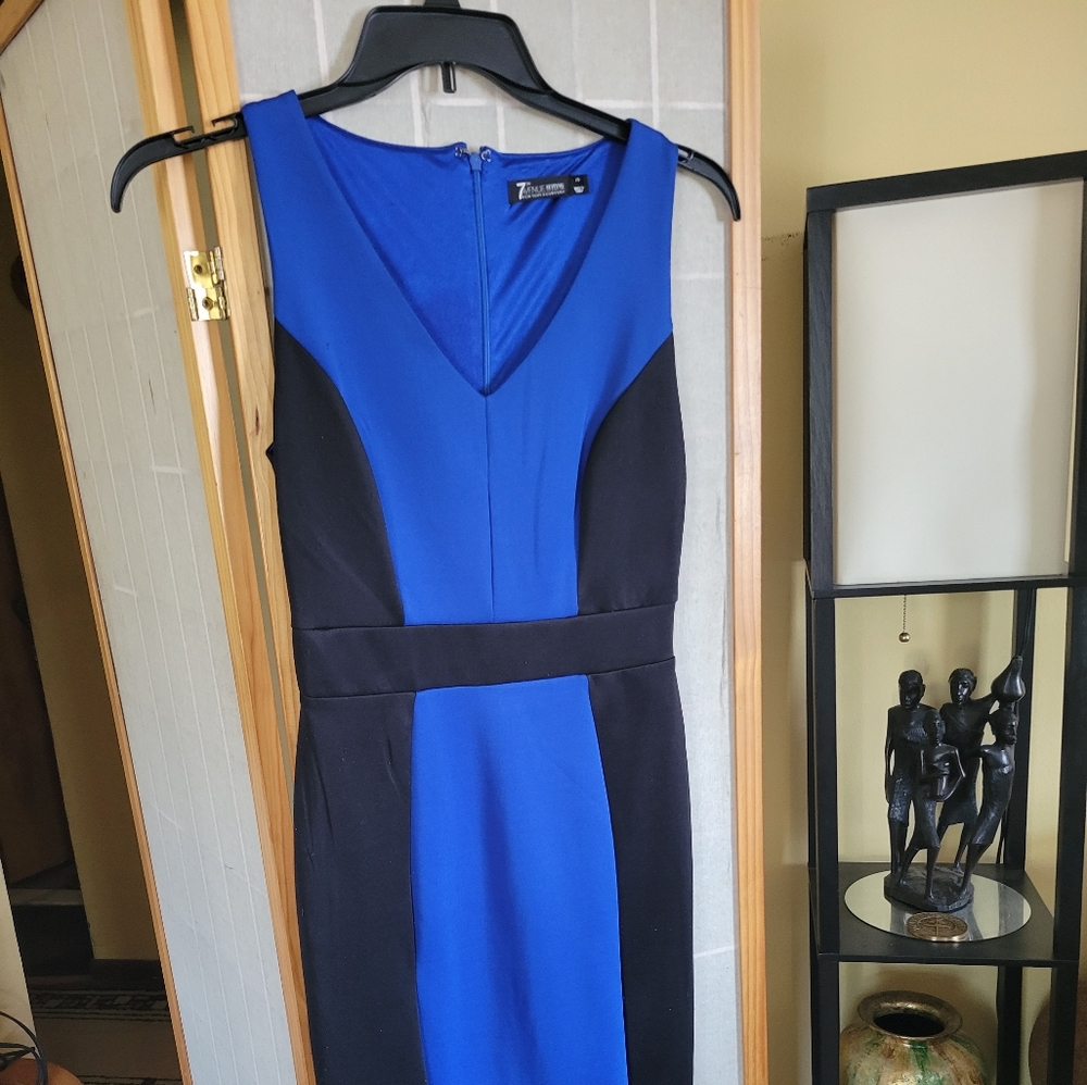 Royal Blue & Black 7th Avenue Size XS Dress